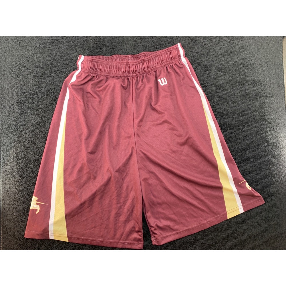 Wilson Mens Basketball‎ Shorts Maroon Vegas Gold White Pro Fusion Limited Size M